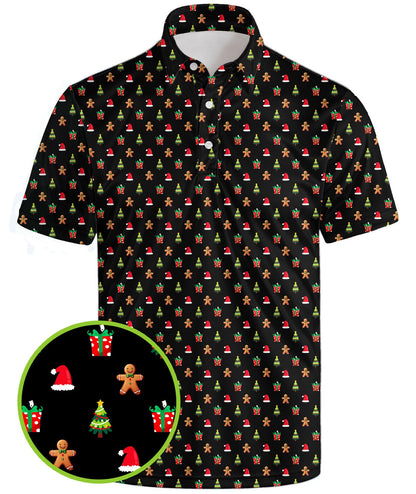 HOTGolf Polo Shirts for Men Funny Print Quick Dry Short Sleeve Performance Golf Shirts Moisture Wicking Polo Shirts