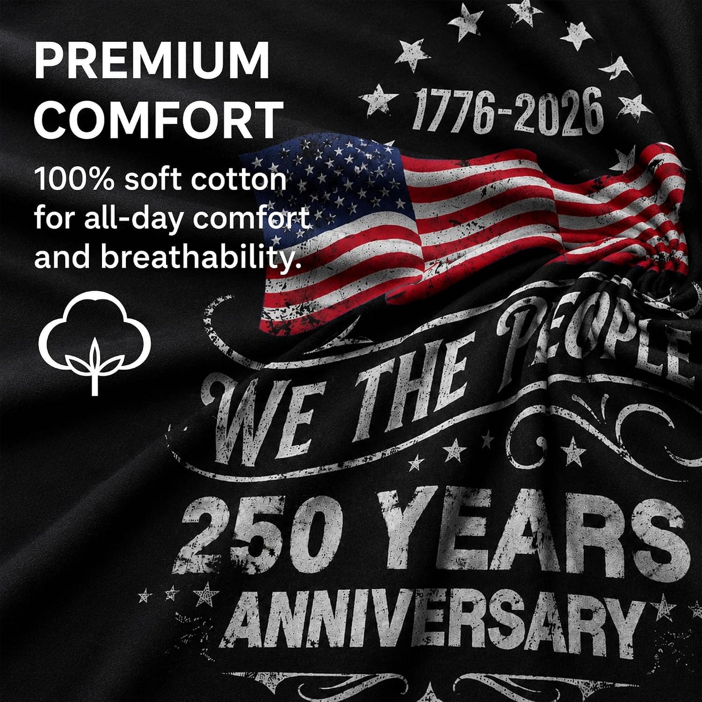 HOT250 Anniversary USA Shirts: 1776-2026 We the People 250th Birthday Patriotic American Flag T-Shirt 4th of July Shirt