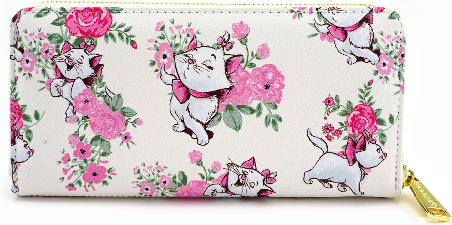 HOTLoungefly x Disney Marie Floral AOP Faux Leather Wallet (Multi, One Size)