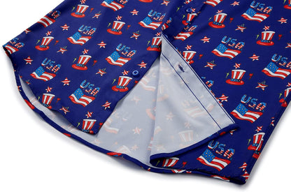 HOTMens American Flag Shirt - Patriotic Shirts for Men Short Sleeve Button Down Hawaiian Shirts