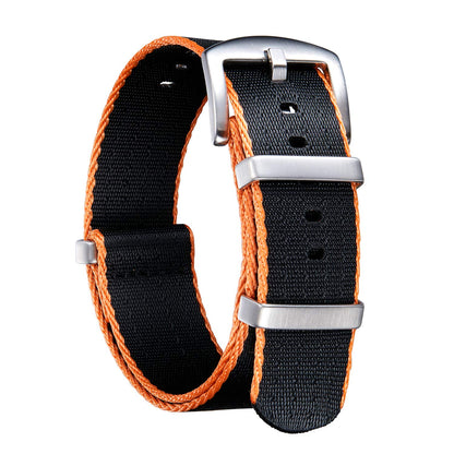 HOTBINLUN Nylon Watch Band 18mm,20mm,22mm,24mm Rugged Military Replacement Watch Straps Silver&Black Stainless Buckle Heavy-Duty Wristband For Traditional Men Women Watches