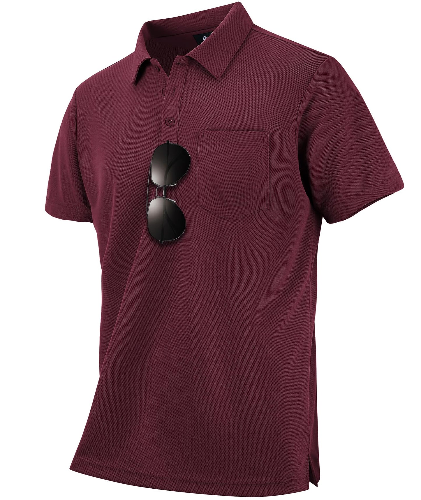 HOTZITY Men's 3 Pack Polo Shirts Short Sleeve with Pocket Moisture Wicking Casual Work Golf Lightweight Collared T-Shirts