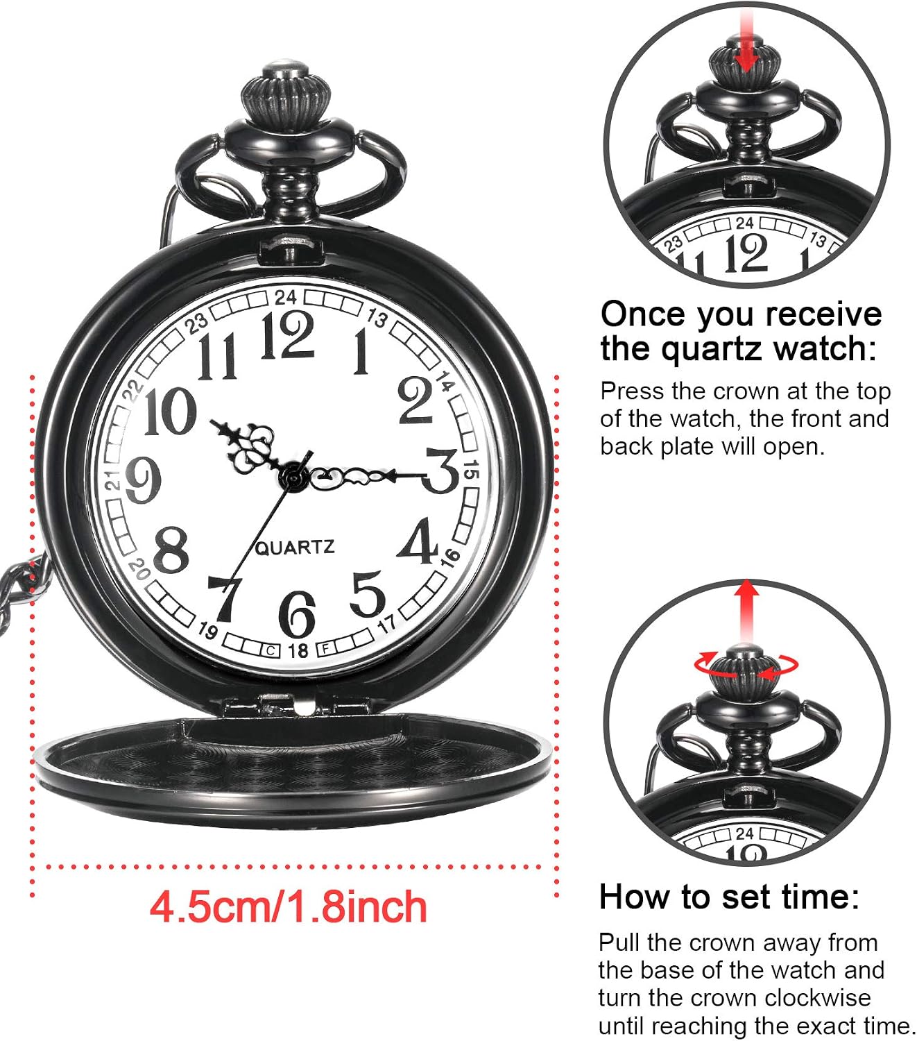 HOTTatuo Dad Presents Pocket Watch for Father in Law, Stepdad Thank You for Loving Me as Your Own Quartz Pocket Watch for Father