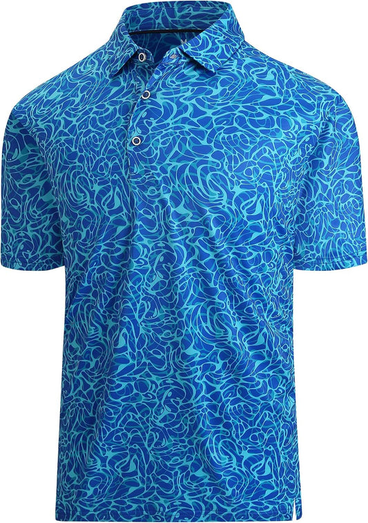 HOTDamipow Premium Golf Shirts for Men Dry Fit Performance Polo Short Sleeve Collared Shirt