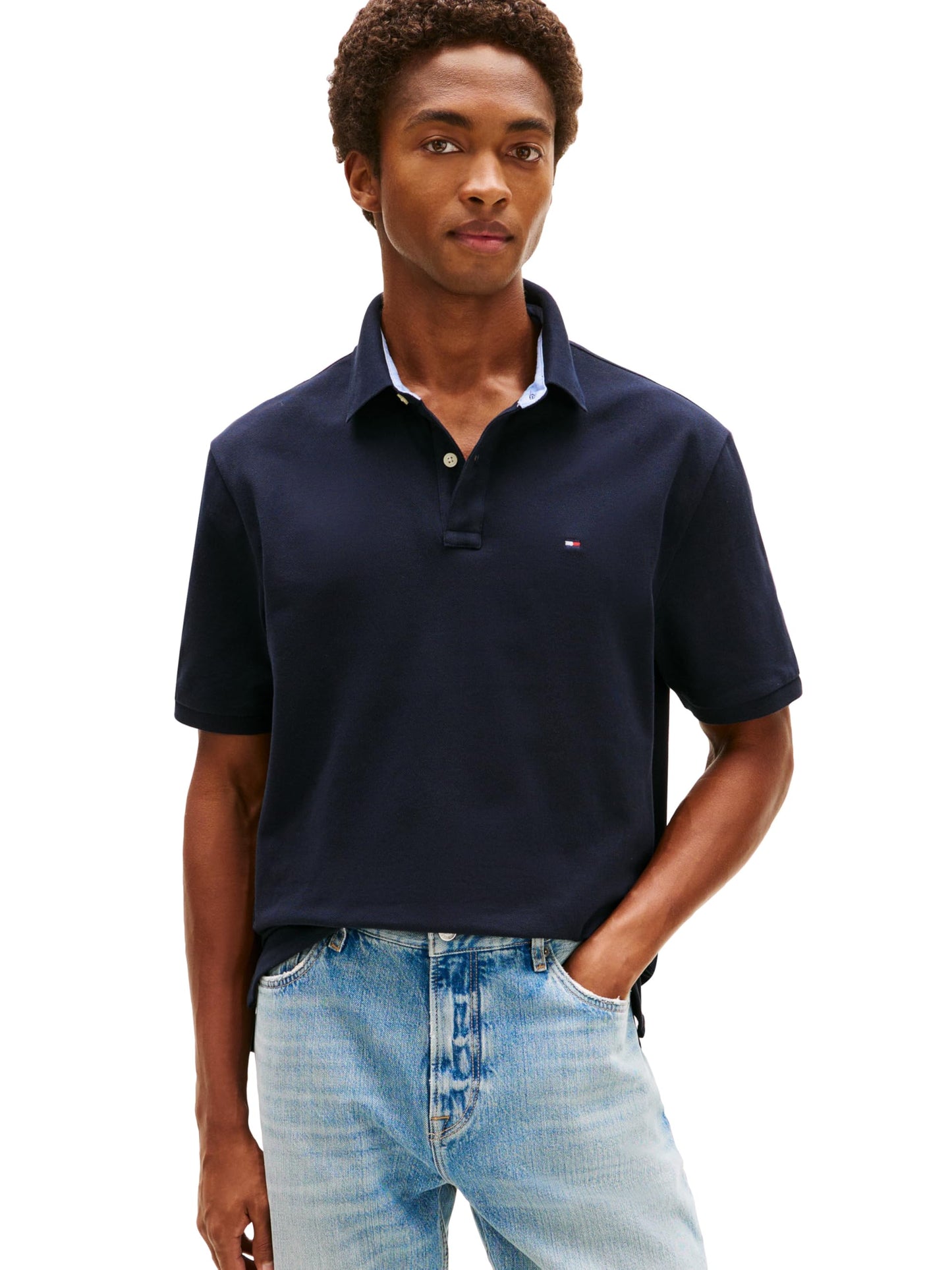 HOTTommy Hilfiger Mens Short Sleeve Cotton Pique Polo Shirt in Regular Fit