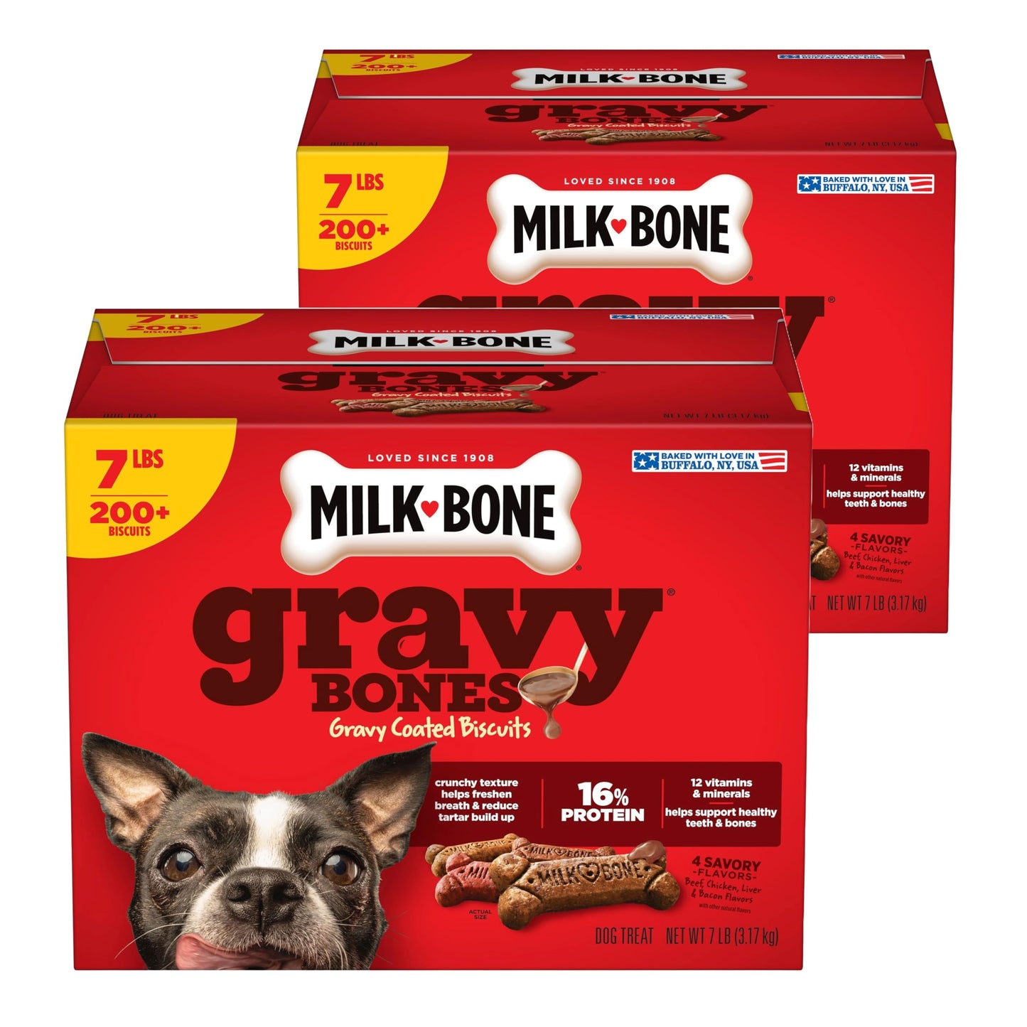 HOTMilk-Bone GravyBones Dog Biscuits, Gravy Coated Small Dog Treats, 7 Lb. Box