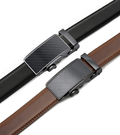HOTCHAOREN Mens Dress Belt Leather 2 Pack - Mens Ratchet Belt for Dress Shirt and Pants Every Occasion (32mm)