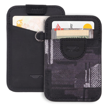 HOTPOCKT Elastic Card Holder Wallet for Women and Men, Genuine Leather Slim RFID Blocking Front Pocket Credit Card Holder, Cute Small Minimalist Wallet | Bloom