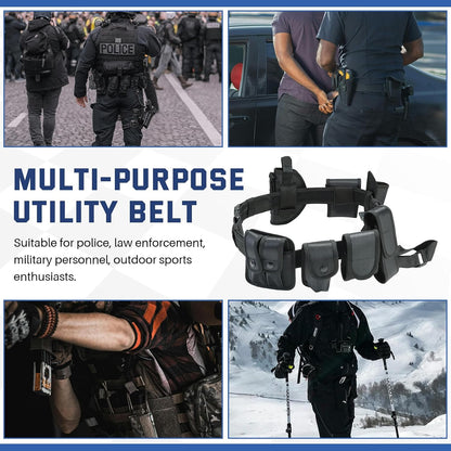 HOTDASBET 10 in 1 Police Tactical Belt Security Guard Belt Multifunctional Tactical Duty Belt Black Tactical Versatile Military Modular Equipment System Molded Duty Belt Set for Law Enforcement