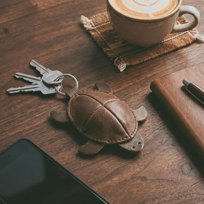 HOTHide & Drink, Rustic Leather Turtle Coin Purse/Change Pouch/Bag/Cable/SD Card Holder/USB Organizer, Handmade Includes 101 Year Warranty :: Bourbon Brown