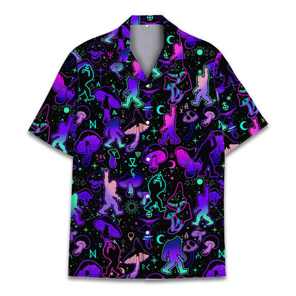 HOTTropical Bigfoot Hawaiian Shirts for Men Women, Sasquatch Summer Beach Button Down Short Sleeve