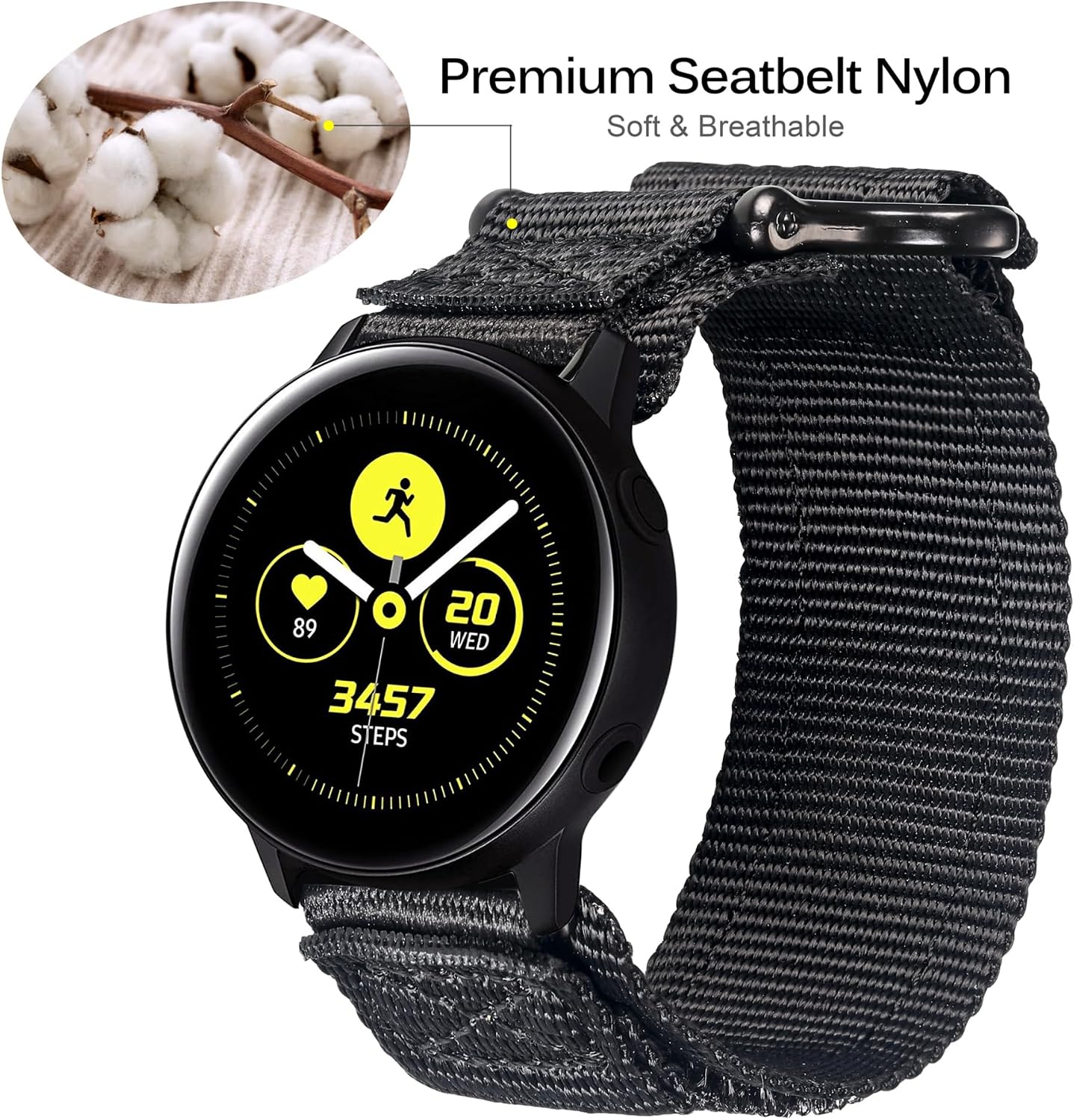 HOTRugged Nylon Sports Strap Compatible with Carbinox Edge/Blaze Round/Blaze S/X-Ranger/Vortex/Vesta/Blaze Square,Suunto 9 Peak/9 Peak Pro/5 Peak/Race/Vertical, T-Rex 3 Pro 48mm(not 44mm)