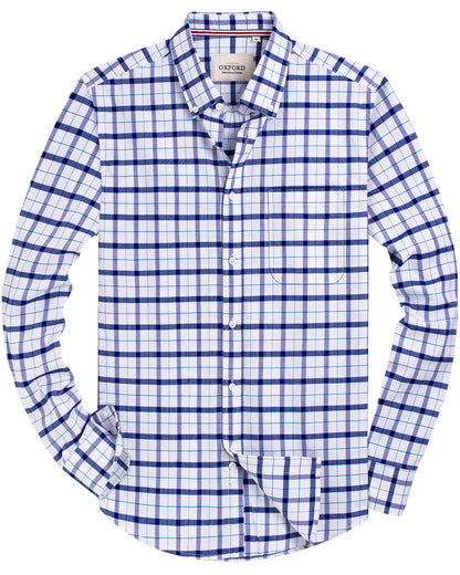 HOTAlimens & Gentle Mens Solid Oxford Shirt Long Sleeve Dress Shirt Work Casual Button Down Shirts with Pocket