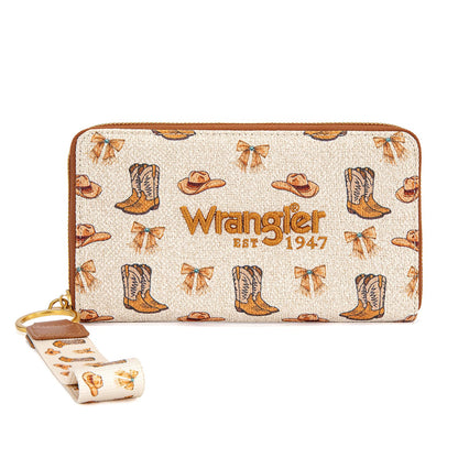 HOTx Wrangler Rodeo Icons Wallet for Women Western Wristlet Wallets Large Travel Wallet Ladies Female Wallet with RFID Blocking