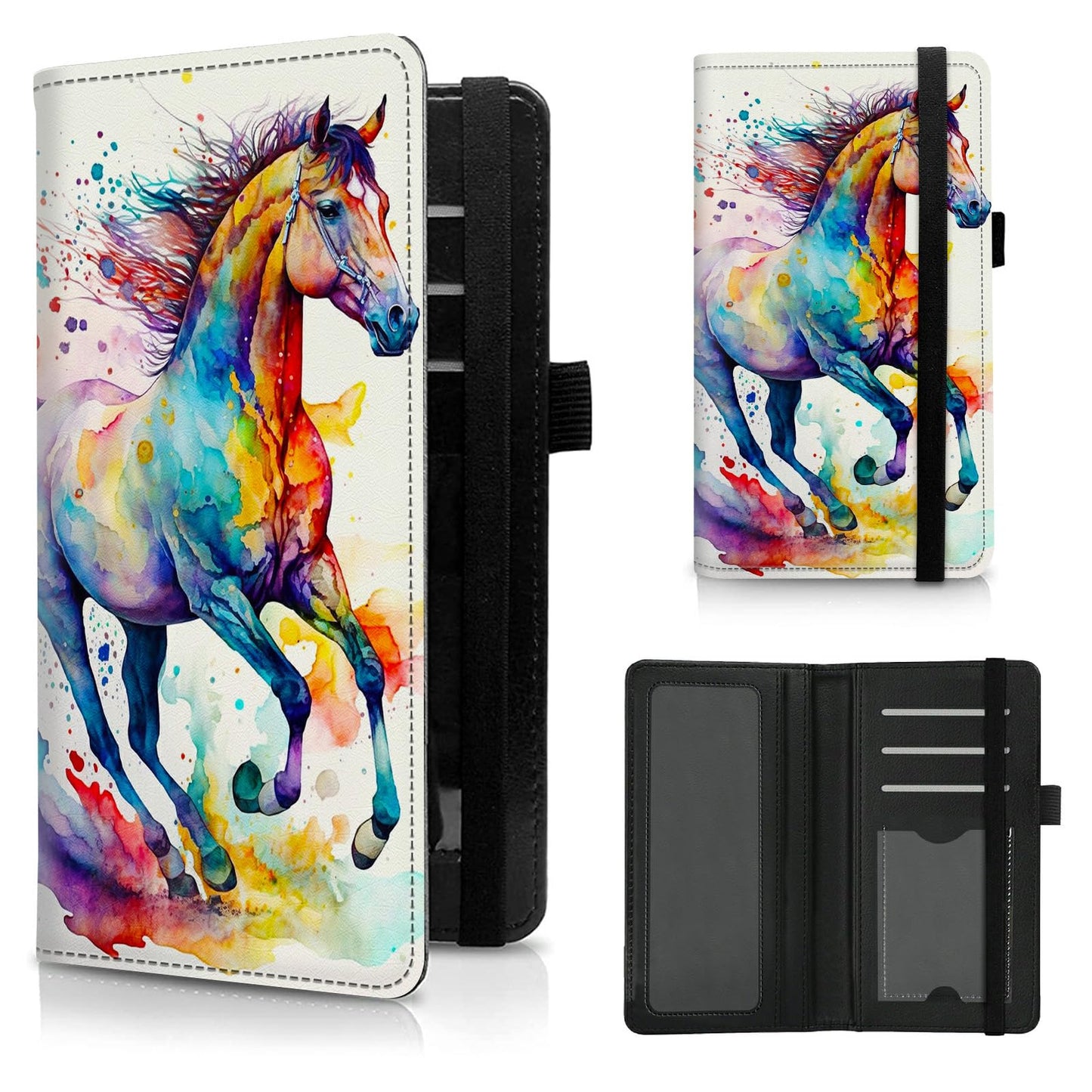 HOTCheck Book Cover for Personal Checkbook American Flag Sunflowers Cow Pattern Design PU Leather Checkbook Cover for Men Women with Card Slot & Pen Holder and Elastic Strap for Duplicate Checks