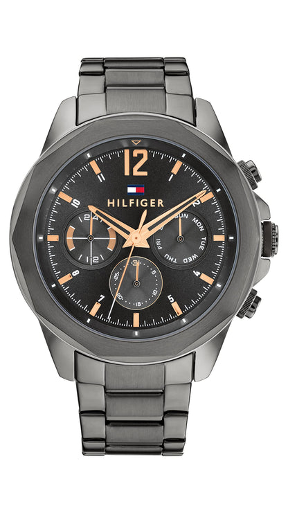 HOTTommy Hilfiger Men's Multifunction Quartz Watch, Stainless Steel Bracelet, Water Resistant 5 ATM, Urban Stylish Timepiece, Gift for Him, 46mm