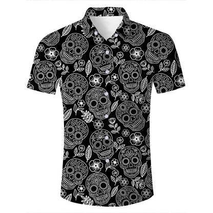HOTFanient Mens Hawaiian Shirt Summer 3D Print Casual Short Sleeve Button Down Graphic Aloha Dress Shirts
