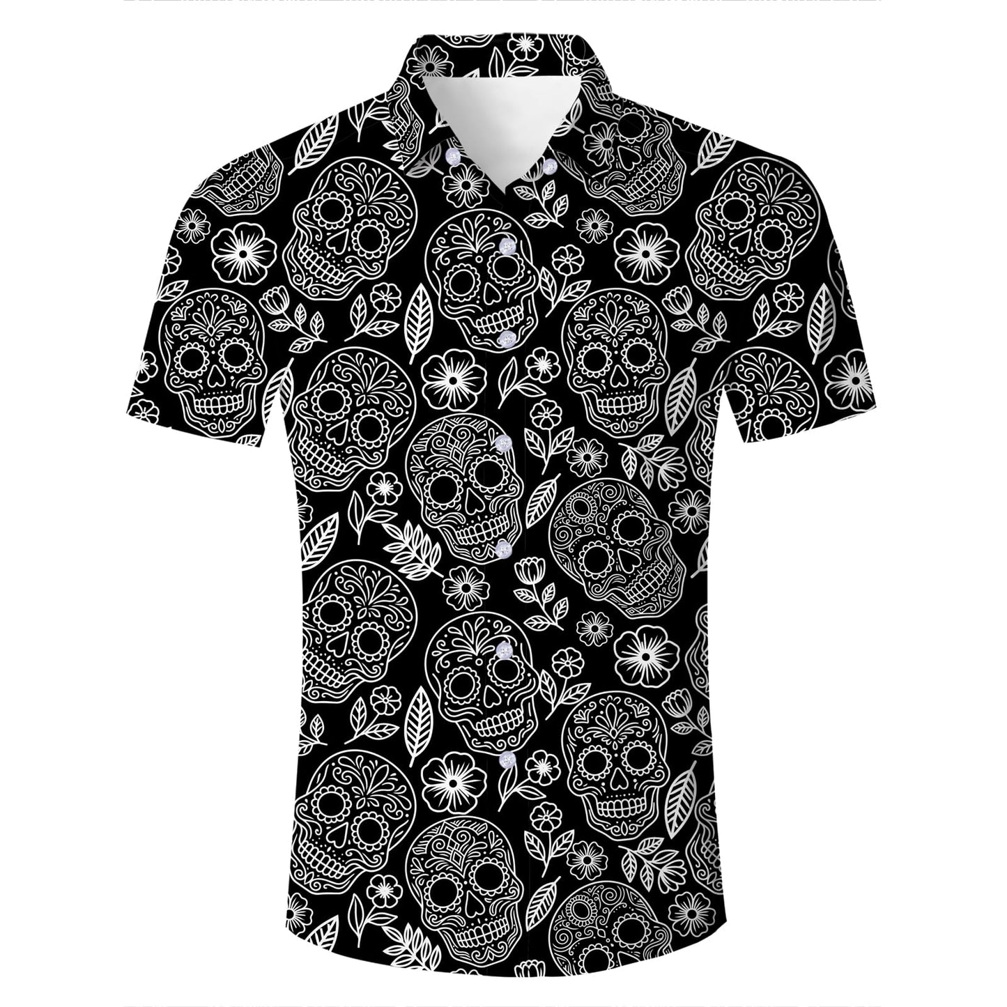 HOTFanient Mens Hawaiian Shirt Summer 3D Print Casual Short Sleeve Button Down Graphic Aloha Dress Shirts