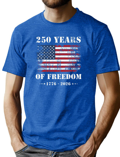 HOT250th Anniversary USA Shirts for Men American Flag T-Shirt 4th of July Shirt 250 Years Birthday Patriotic Tops