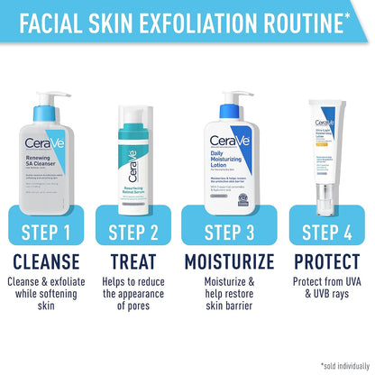 HOTCeraVe, Renewing Salicylic Acid Cleanser, Formulated with Hyaluronic Acid, Niacinamide, and Ceramides, Gentle BHA Exfoliating Face Wash Smooths and Softens Skin, Non and Fragrance Free, 16 Ounce