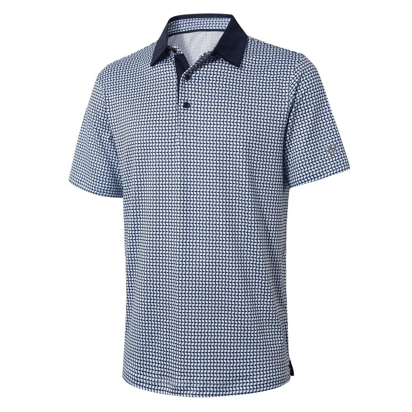 HOTGolf Shirts for Men Dry Fit Short Sleeve Print Performance Moisture Wicking Polo Shirt
