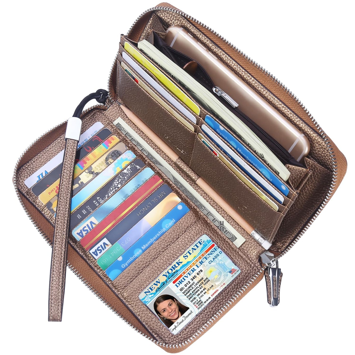HOTLavemi Small Compact Women Wallet RFID Blocking Genuine Leather Bifold Purse with ID Windows