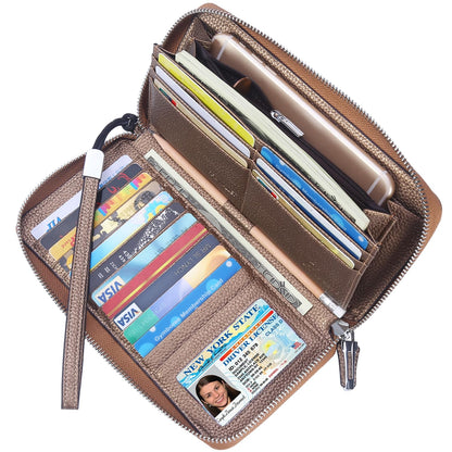 HOTLavemi Small Compact Women Wallet RFID Blocking Genuine Leather Bifold Purse with ID Windows