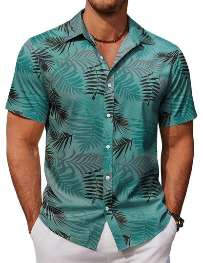 HOTCOOFANDY Mens Hawaiian Shirts Short Sleeve Button Down Aloha Shirt Casual Beach Clothes