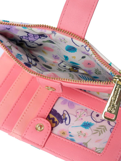 HOTLoungefly Peanuts Snoopy Wallet Flap Snap Clutch Women Woodstock Floral