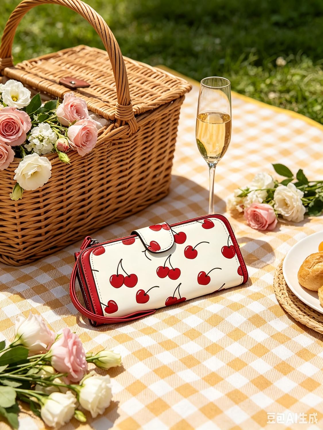 HOTCherry Wallet for Women with Credit Card Slots Faux Leather Bidold Wallets Passport Holder for Travel