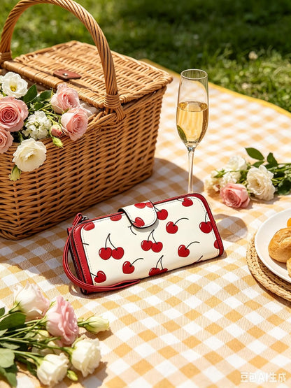 HOTCherry Wallet for Women with Credit Card Slots Faux Leather Bidold Wallets Passport Holder for Travel
