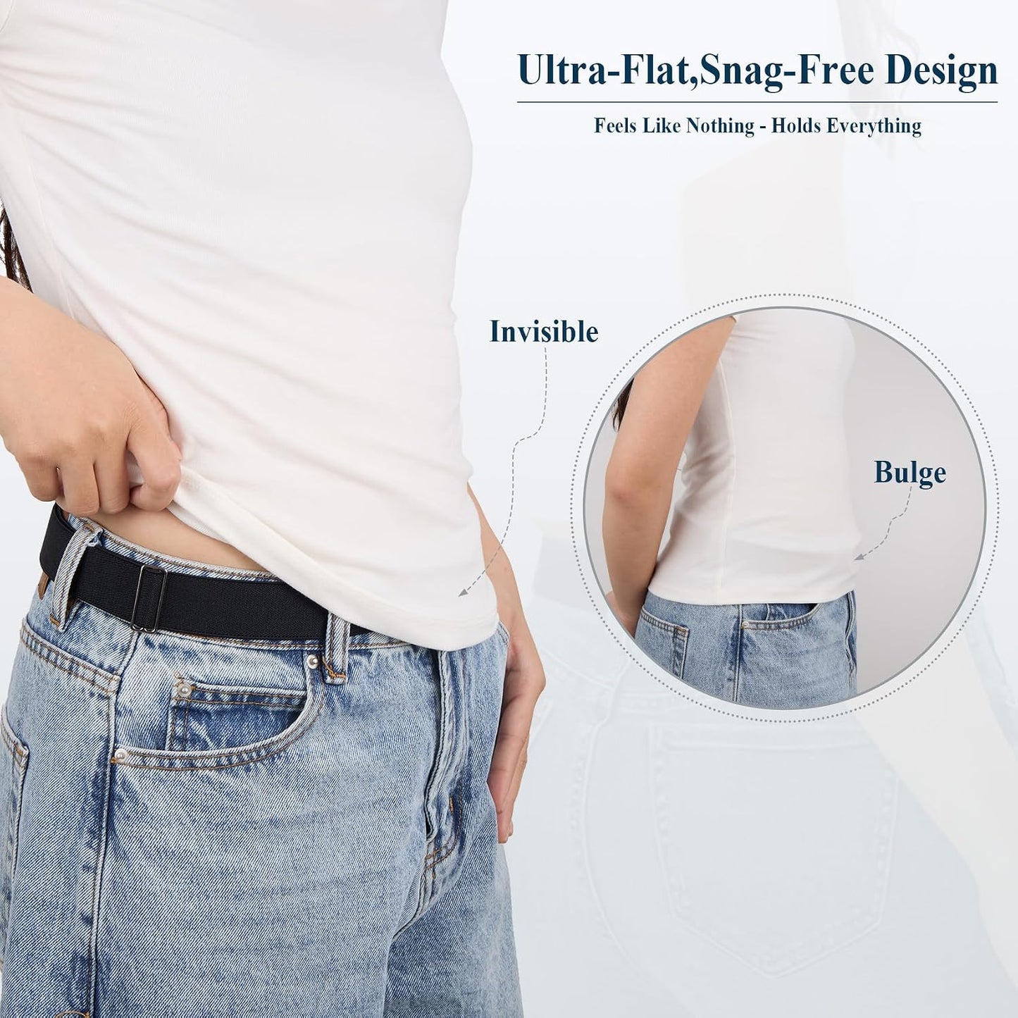HOTXZQTIVE No-Show Crop Band Belt for Women & Men, Adjustable Tuck Band for T-Shirt, Sweater Tucking