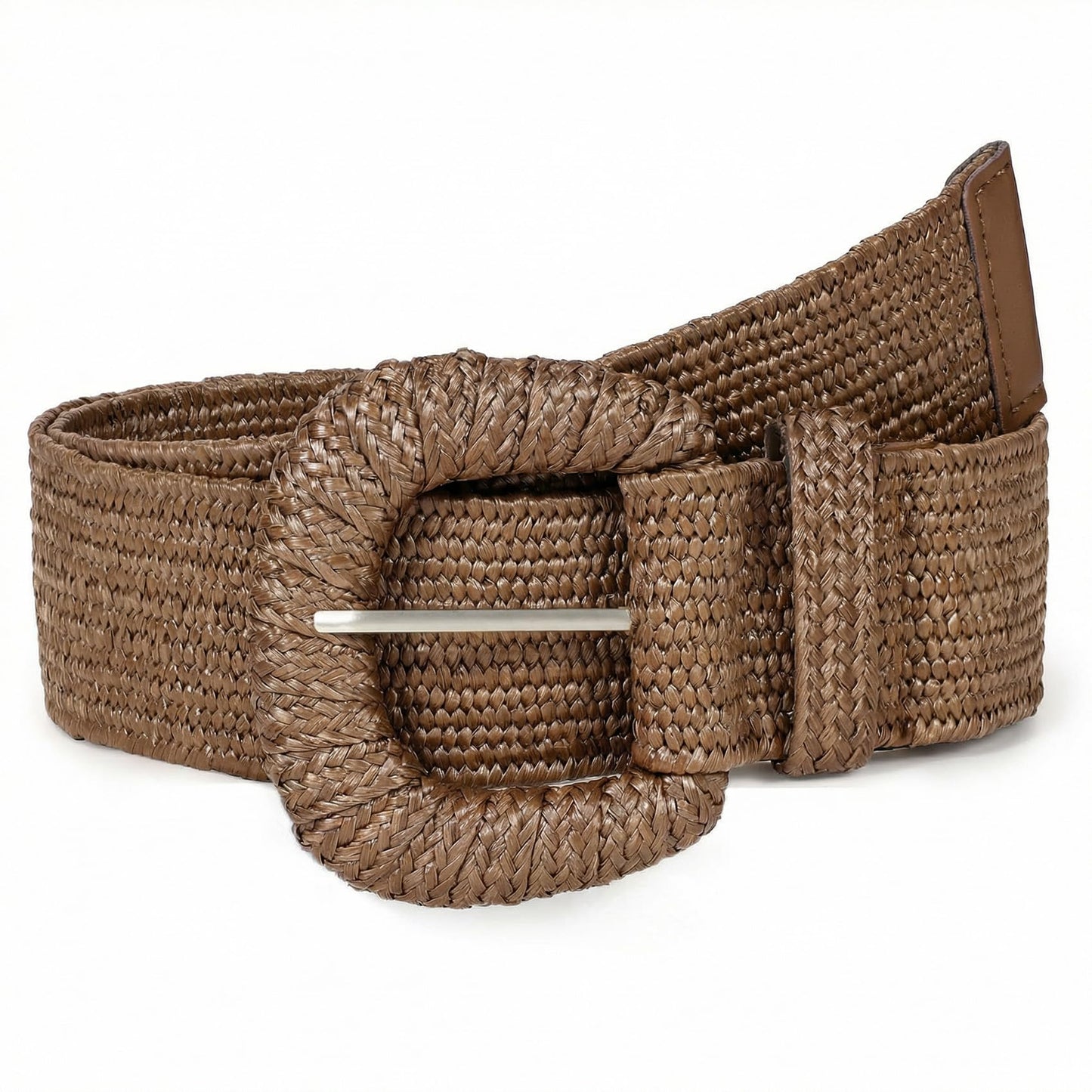HOTStraw Woven Elastic Belt for Women Stretchy Belts for Dress Fashion Boho Waist Belt Rattan Raffia Ladies Belts