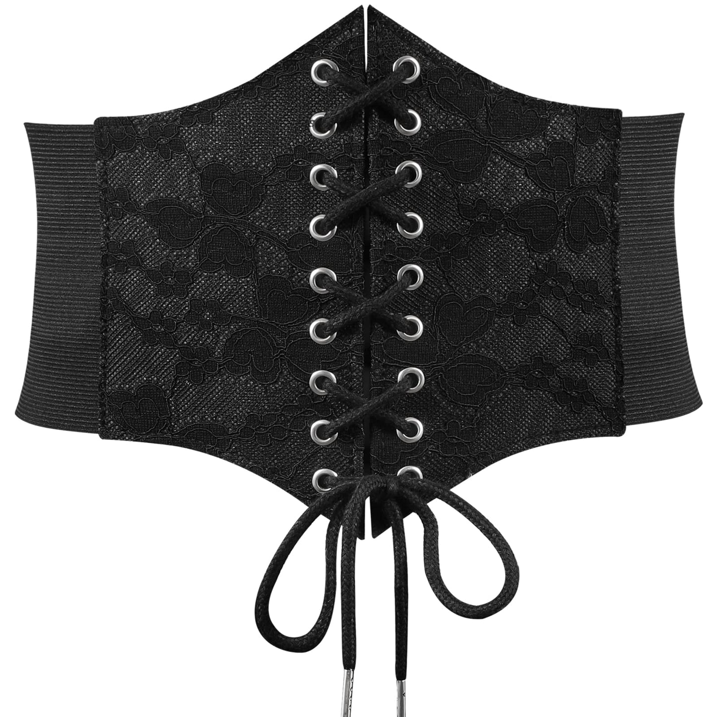HOTJASGOOD Women’s Elastic Costume Waist Belt Lace-up Tied Waspie Corset Belts for Women