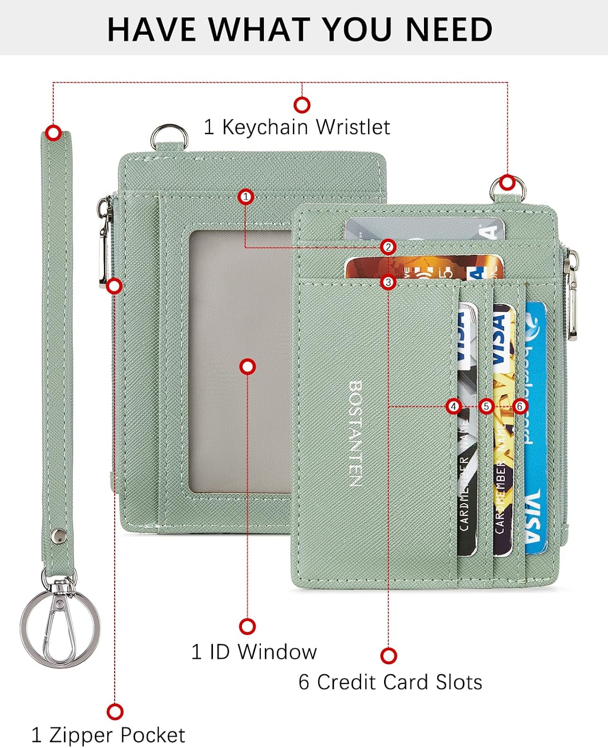 HOTBOSTANTEN Leather Wallets for Women RFID Blocking Slim Card Holder