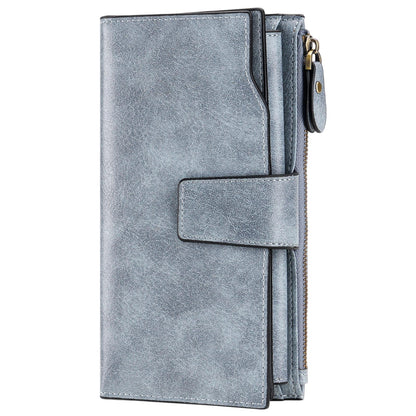HOTSENDEFN Women Leather Wallets RFID Blocking Clutch Card Holder Ladies Purse with Zipper Pocket