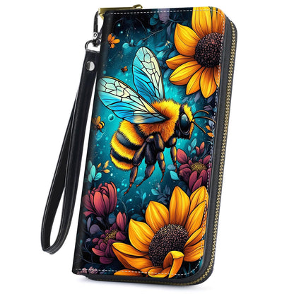 HOTCute Wallets for Women Girls, Large Capacity PU Leather RFID Blocking Clutch Purse with Wristlet