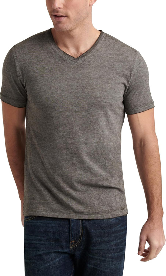 HOTLucky Brand Men's Venice Burnout V Neck Tee