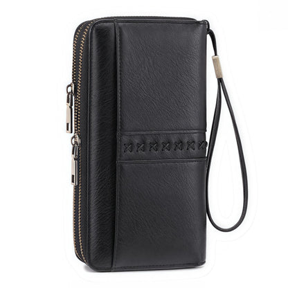 HOTLarge Capacity Women's Leather Wallet - RFID Blocking Double Zipper Around Wristlet Clutch Credit Card Holder