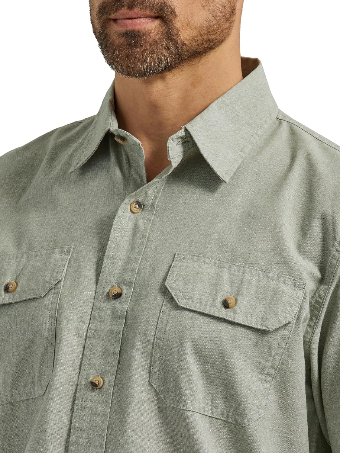 HOTWrangler Authentics Men's Short Sleeve Classic Woven Shirt