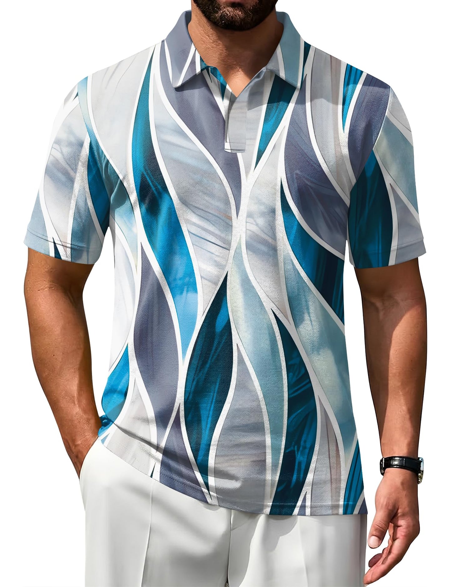HOTPoriff Mens Polo Shirts Short Sleeve Golf Shirt Dry Fit Athletic T-Shirt Moisture Wicking Top (S-3XL)