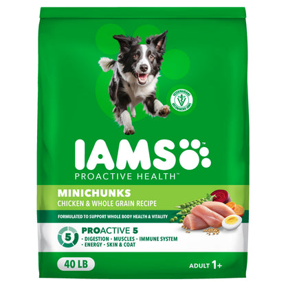HOTIAMS Proactive Health Adult Minichunks Dry Dog Food, Chicken, 30 lb | Real chicken #1 ingredient, no fillers, natural fiber & prebiotics, Omega-6 fatty acids, antioxidants for immune support