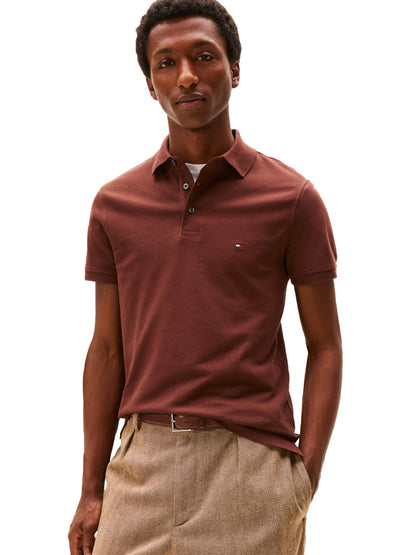 HOTTommy Hilfiger Men's Short Sleeve Polo Shirts in Slim Fit with Stretch and Organic Pique Cotton