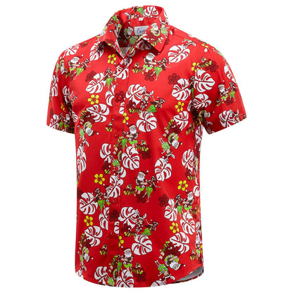 HOTEUOW Men's Hawaiian Shirt Short Sleeve Printed Button Down Beach Shirts