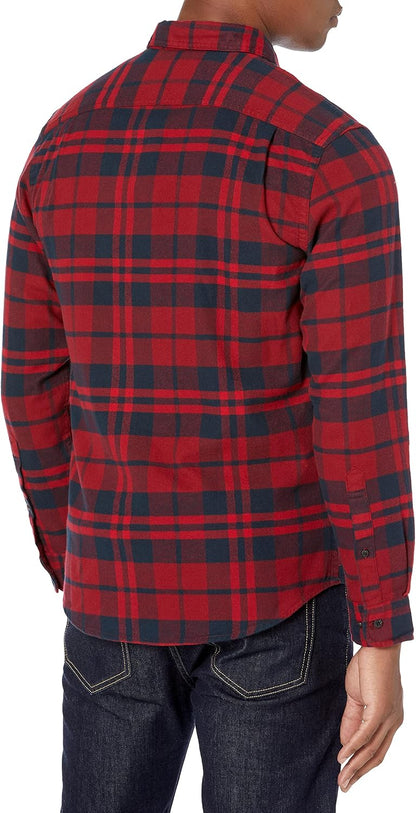 HOTAmazon Essentials Men's Slim-Fit Flannel Shirt, Long Sleeve Button Down Plaid