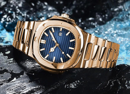 HOTBESTKANG Men Quartz Movement Watch Waterproof Luminous Men's Watch, Stainless Steel Strap Business Watches