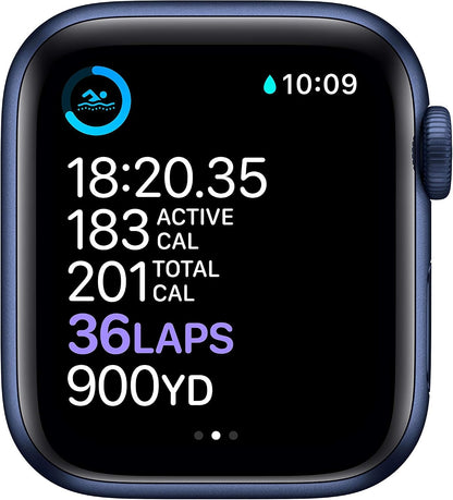 HOTApple Watch Series 6 (GPS, 40mm) - Blue Aluminum Case with Deep Navy Sport Band (Renewed)