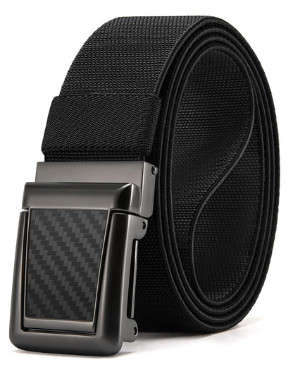 HOTCHAOREN Tactical Belt Men - 1.5" Stretch Work Belt with Zin Alloy Buckle | Quick Release Flip Buckle, Heavy Duty for Military EMT EMS Hiking, Stretchy Nylon