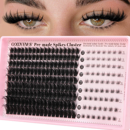 HOTGoddvenus Lash Clusters Kit Wispy Eyelash Clusters Lashes Natural DIY Lash Extension Kit 10-16mm Cluster Eyelash Extensions Kit 300pcs C Curl Individual Lashes Cluster Eyelash (No Tweezers)