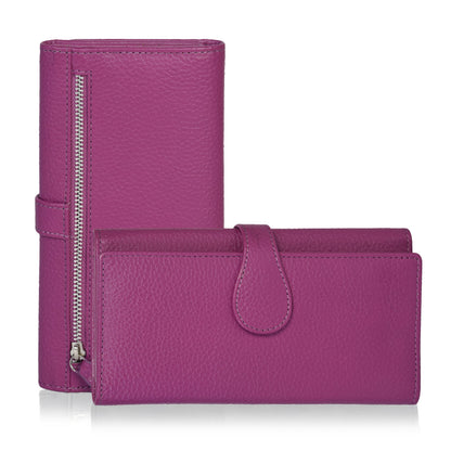 HOTReal Leather Women Wallet Leather with RFID Blocking -Trifold Card Holder Designer Ladies Clutch with ID Window Wallets